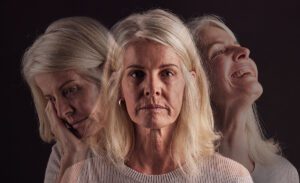 Woman Shown In 3 Moods