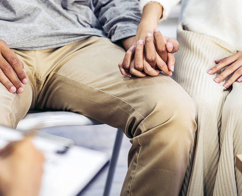 man and woman in couples therapy